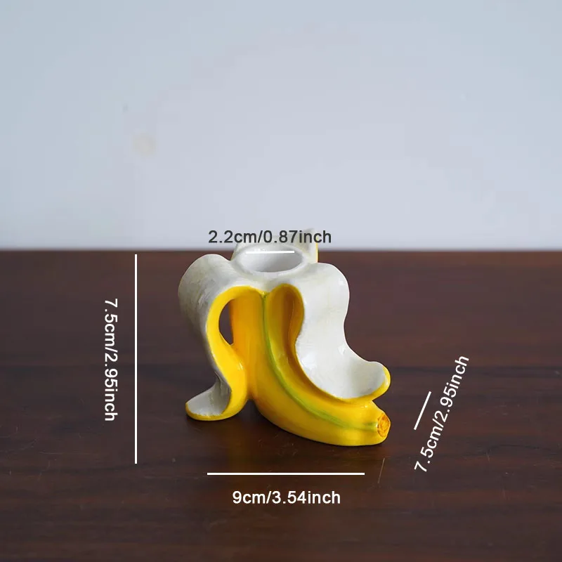 Европейский стиль ручная роспись в форме банана керамический подсвечник