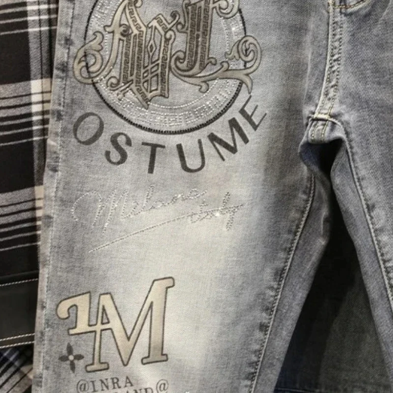 Мужские джинсы в стиле гранж Y2k укороченные брюки большого размера мужские