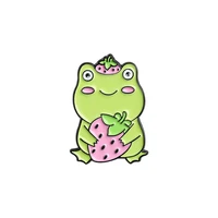 frog guitar strawberry frog fashionable creative cartoon brooch lovely enamel badge clothing accessories