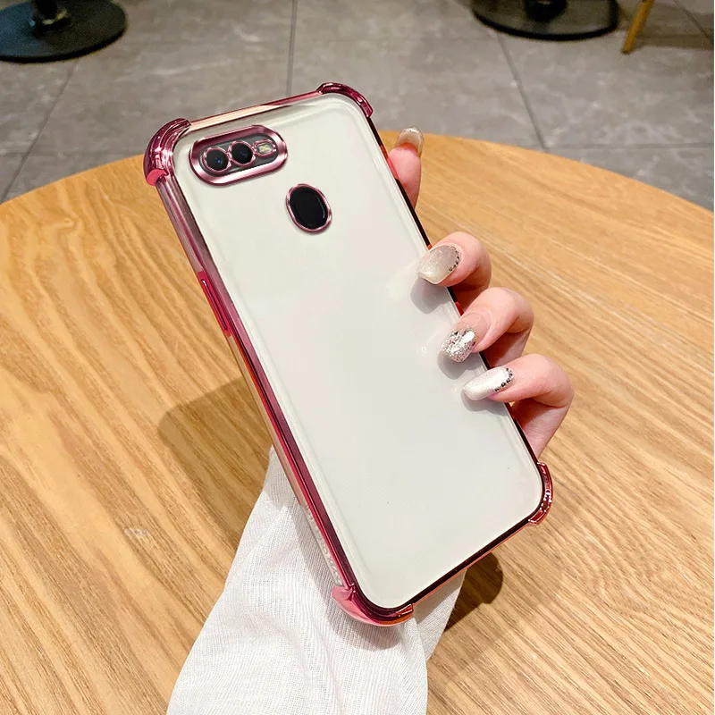 For Oppo A12 Case OPPO A5S Cover A7 AX7 A12S A11K AX5S A7N Clear electroplate Phone Bumper Shockproof Protect
