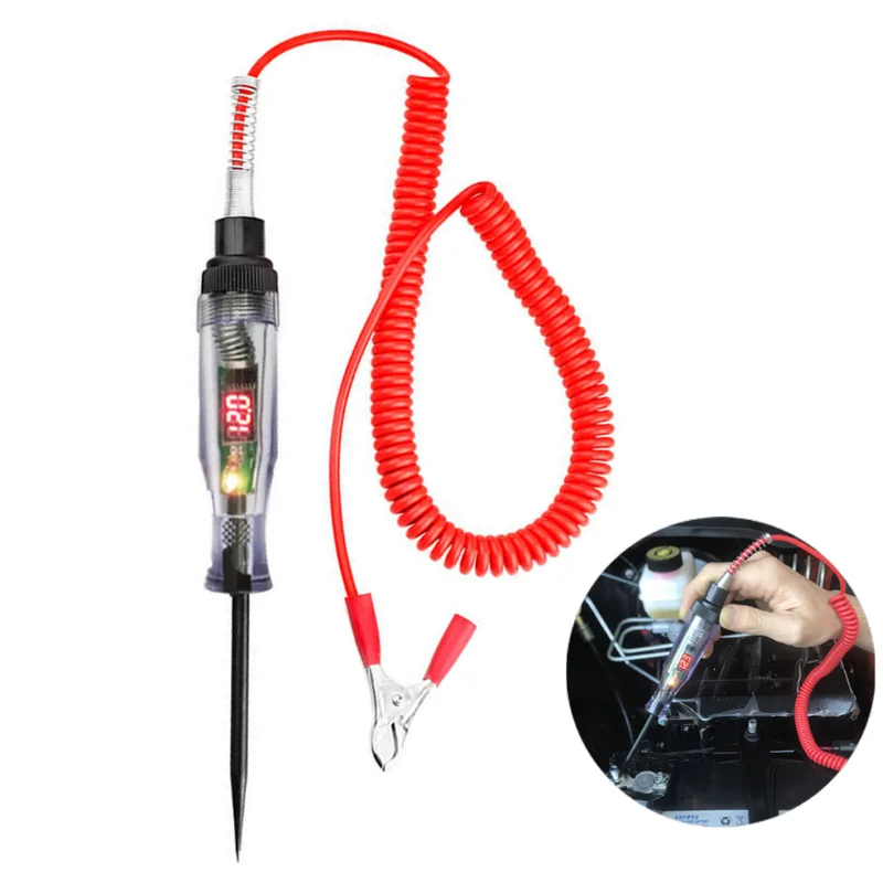 

Auto 6-24 V DC Car Truck Voltage Circuit Tester Car Test Long Probe Pen Light Bulb Automobile Car Test Polarity Pen Tools
