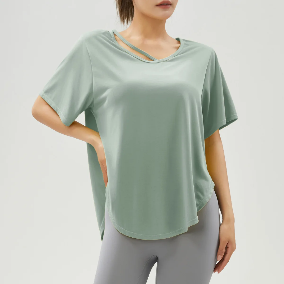 Lulu Loose Yoga Tops Women 's Sports Shirts Summer Quick Dry Breathable Short Sleeve T-shirt Fitness Running Sportswear Ladies