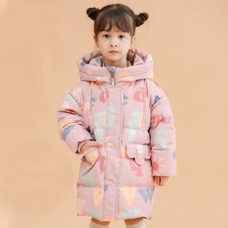 

Fashion Children Duck Down Jacket Thick Winter Jacket Girls Kids Coat Thickened Warm Hooded Cold Outwear TZ562