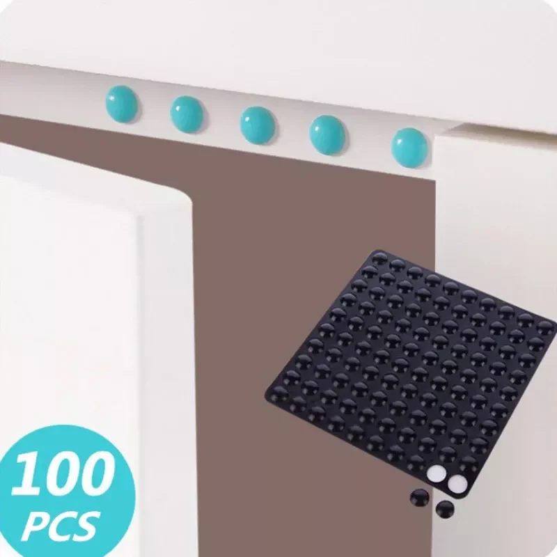 

100PCS Self Adhesive Rubber Damper Buffer Cabinet Bumpers Silicone Furniture Pads Cushion Protective Toilets Drawer Door Pad