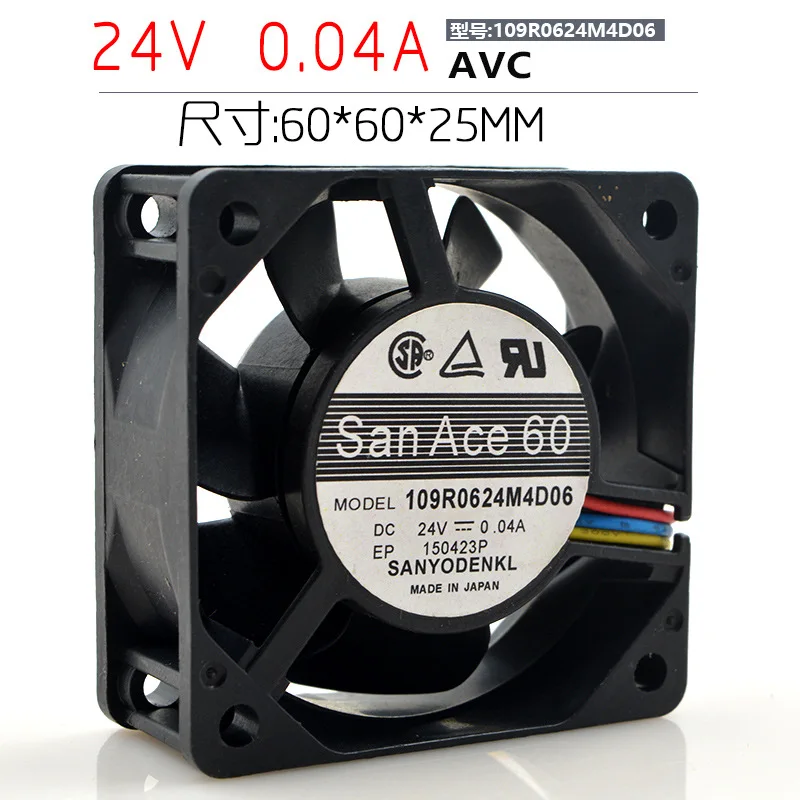Оригинальный 109R0624M4D06 6025 24 В 0.04A 6 см 3-проводной инверторный бесшумный охлаждающий вентилятор