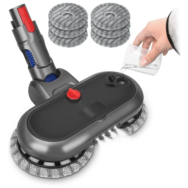 

Mopping Attachment For Dyson V11 V10 V15 V8 V7 Vacuum Cleaner, Mop Attachment With Water Tank LED Light 6 Washable Mops