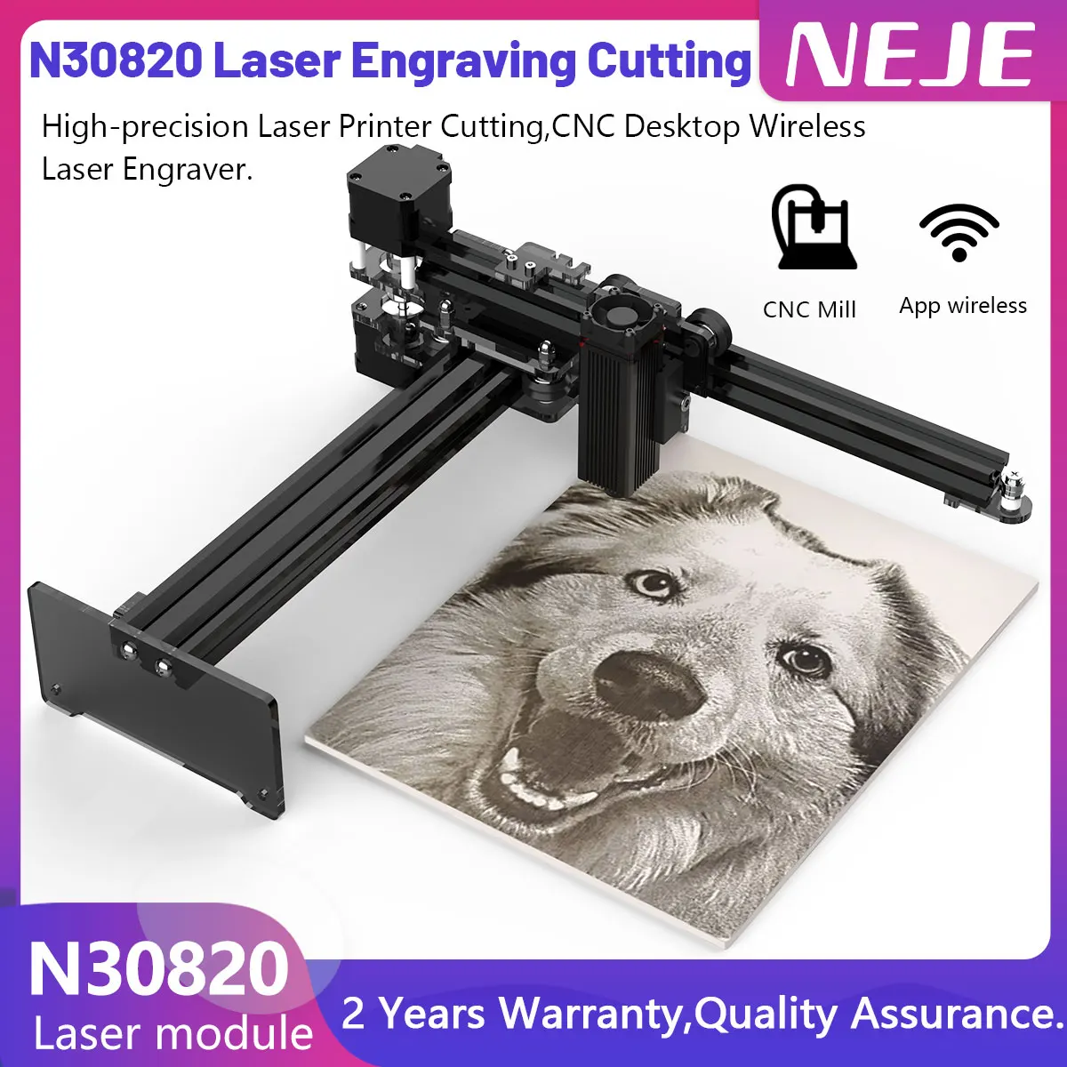 NEJE 3 Laser Engraver Air assist Cutter-Laser Engraving Machine Cutting 32-Bit Printer-Laser CNC Router LightBurn GRBL