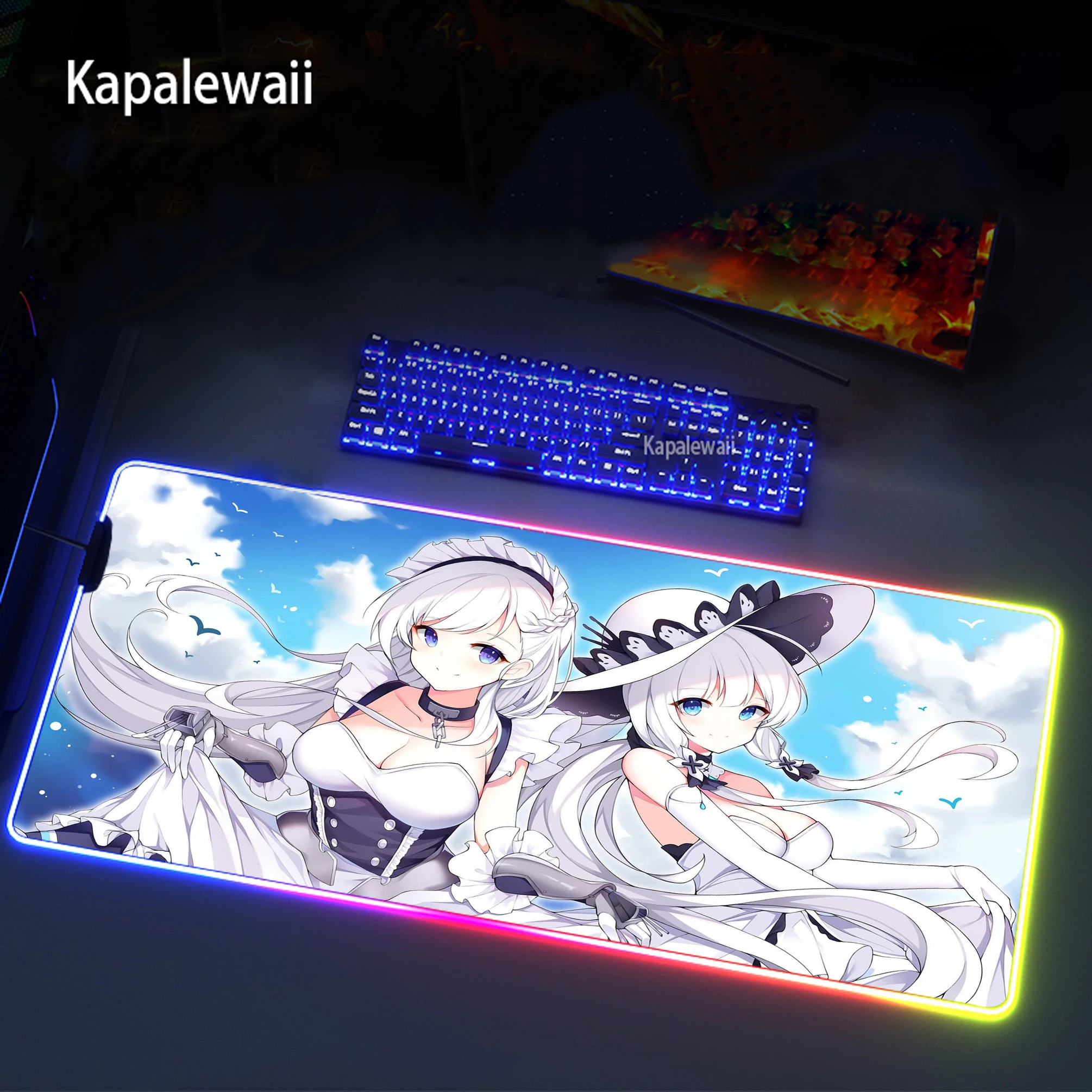

Azur Lane RGB Mouse Pad Mousepad Mat for Mouse Gamer Gaming Mouse Pad Large Computer Keyboard Mouse Mat Desk Mats For PC Deskpad