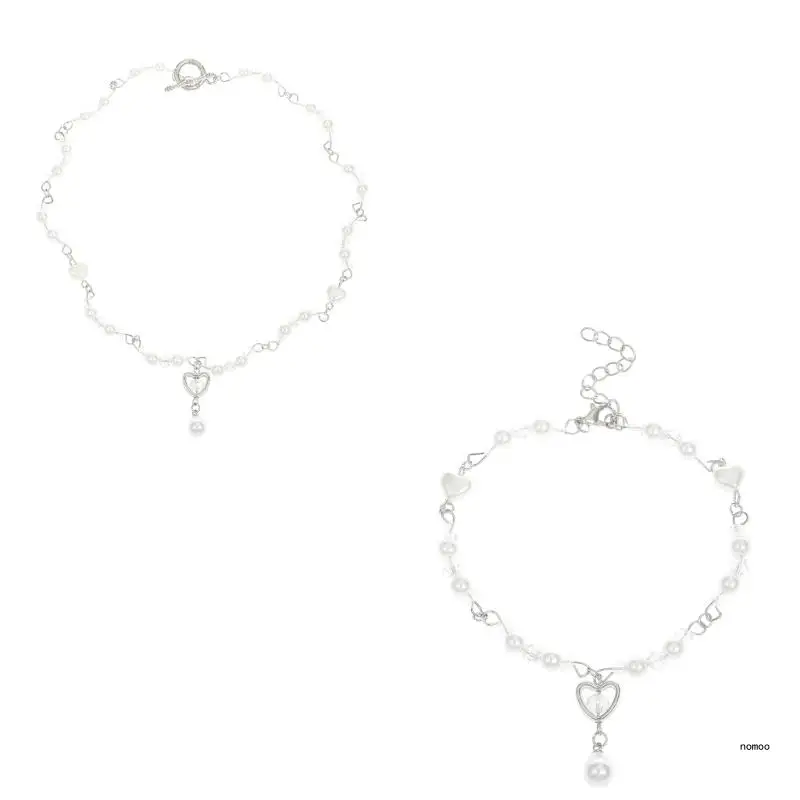 

Collarbone Chain Metal Necklaces/Bracelet Love Pearls Mixed Clavicle Choker