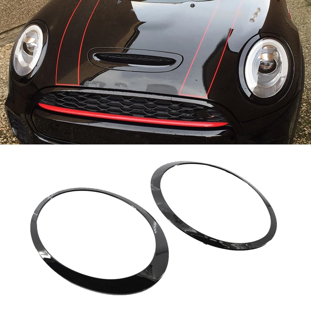 1 пара глянцевых черных накладок на фару декор для MINI Cooper S F55 F56 F57 2014-2019 гг.