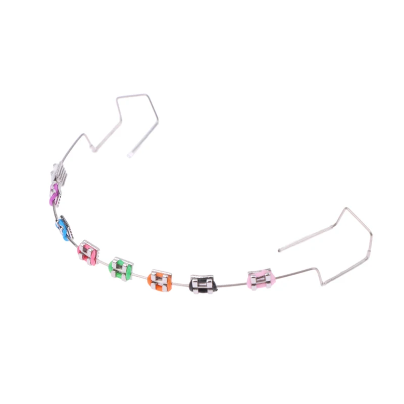 1 пара временных украшений для зубов с металлическими проводами красочный