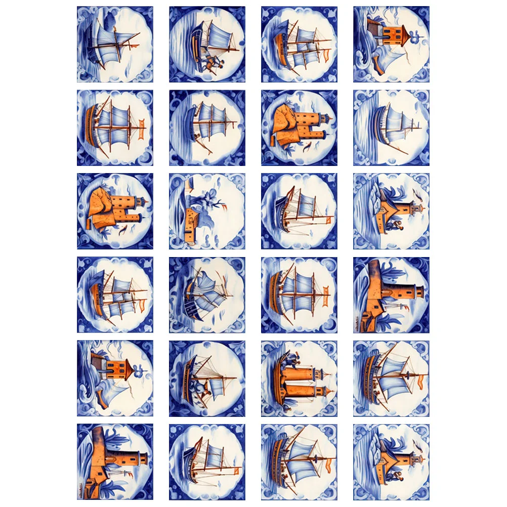 

24 Pcs Sticky Tile Stickers Decals Peel Backsplash Kitchen Pvc Tiles Bathroom