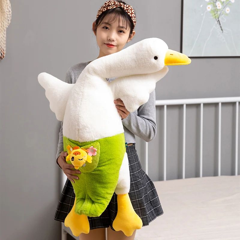 

Мягкая плюшевая игрушка в виде гусиной утки с мультяшным рисунком, подушка для куклы, декоративная подушка, милая детская игрушка для подружки, подарок на день рождения