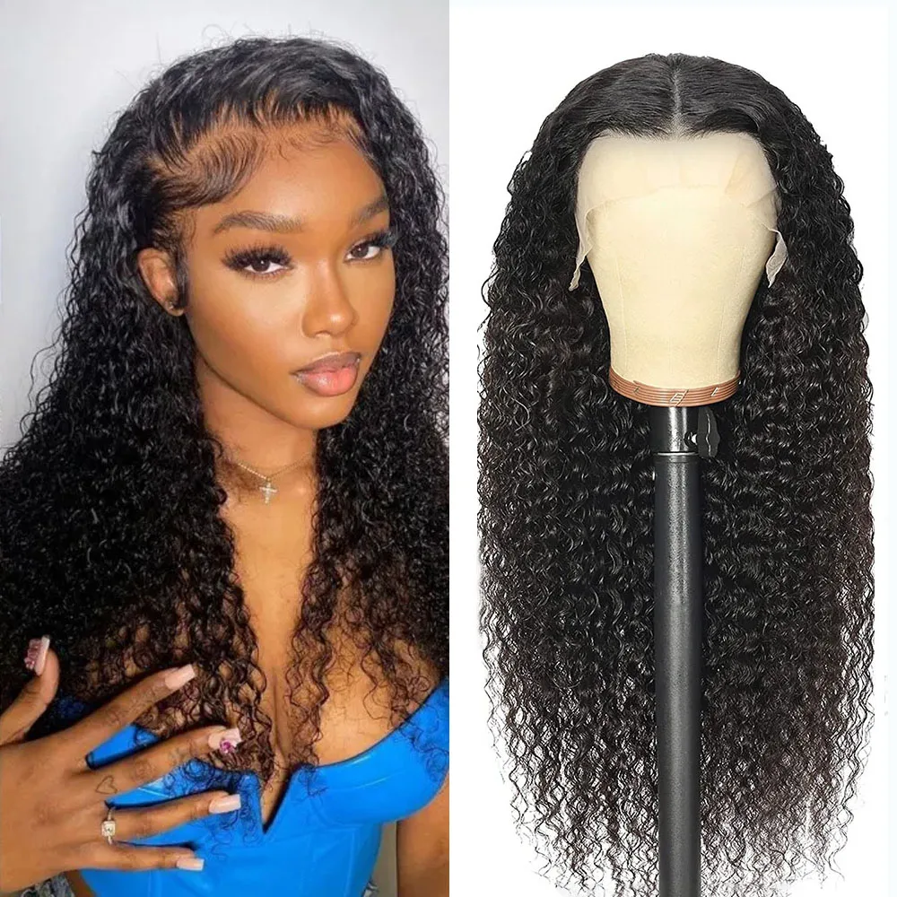 

Kinky Curly Wigs For Black Women Synthetic Lace Wig Pre Plucked with Baby Hair 180% Density Heat Resistant Fiber Curly Lace Wigs