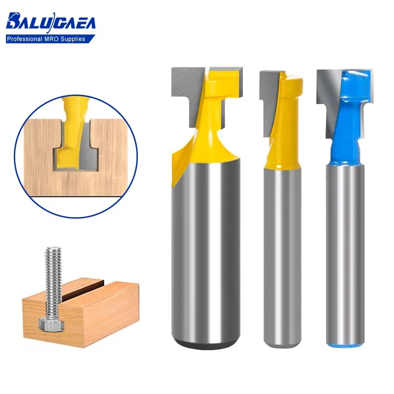 

Wood Router Bit 1/4 1/2 Shank Key Hole Bit Carbide End Mill T Slot Cutter T Slotting Milling Cutter for Woodworking Tools