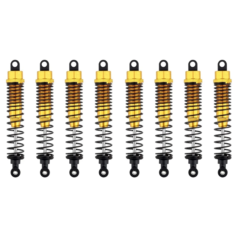 

8PCS Shock Absorber 108mm Aluminum Alloy,Front Rear Assembled Spring Damper Suspension for 1/10 HSP RC Cars-Yellow