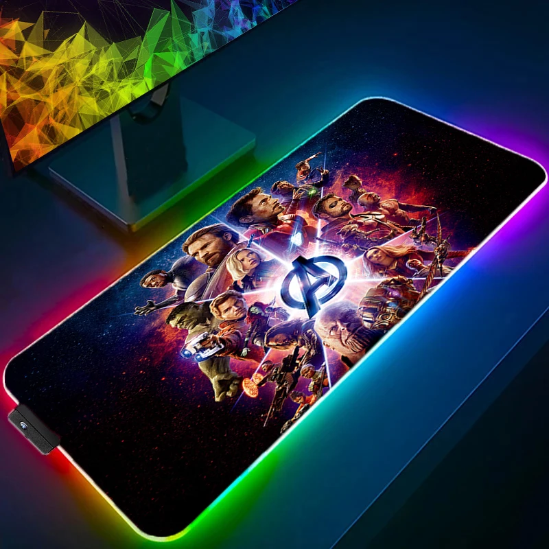

The Avengers LED Light Mousepad RGB Keyboard Cover Desk-mat Colorful Surface Mouse Pad Waterproof Multi-size Computer Gamer pads