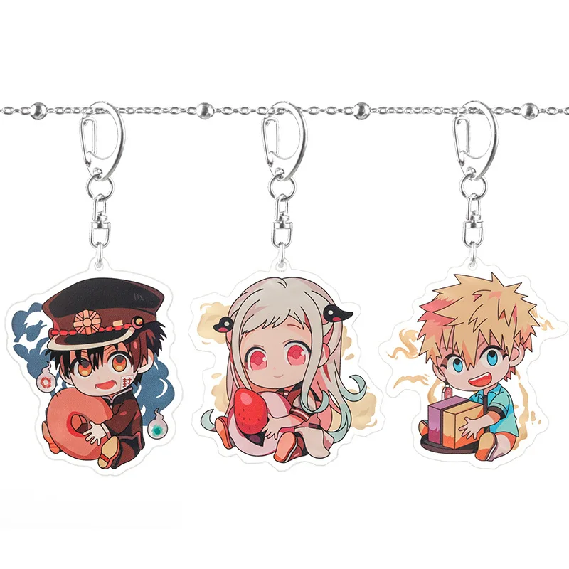 

Toilet Bound Hanako Kun Anime Key Chain Woman Yashiro Nene Minamoto Kou Keychain Man Bag Key Holder Acrylic Pendant Key Ring