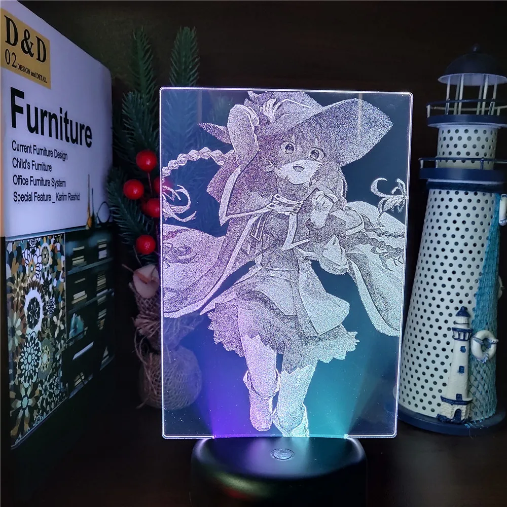 Jobless Reincarnation Roxy Migurdia Anime 3D Lamp Color Change Lampara LED Night Light For Bedroom Decor Table Lampe Manga Gifts