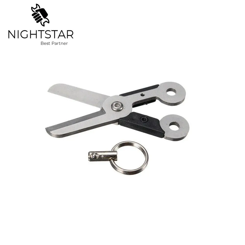 

Mini Survival Spring EDC Scissor Gadget Keychain Cutter Spring Gear Pocket Ring Fold Scissor Cut