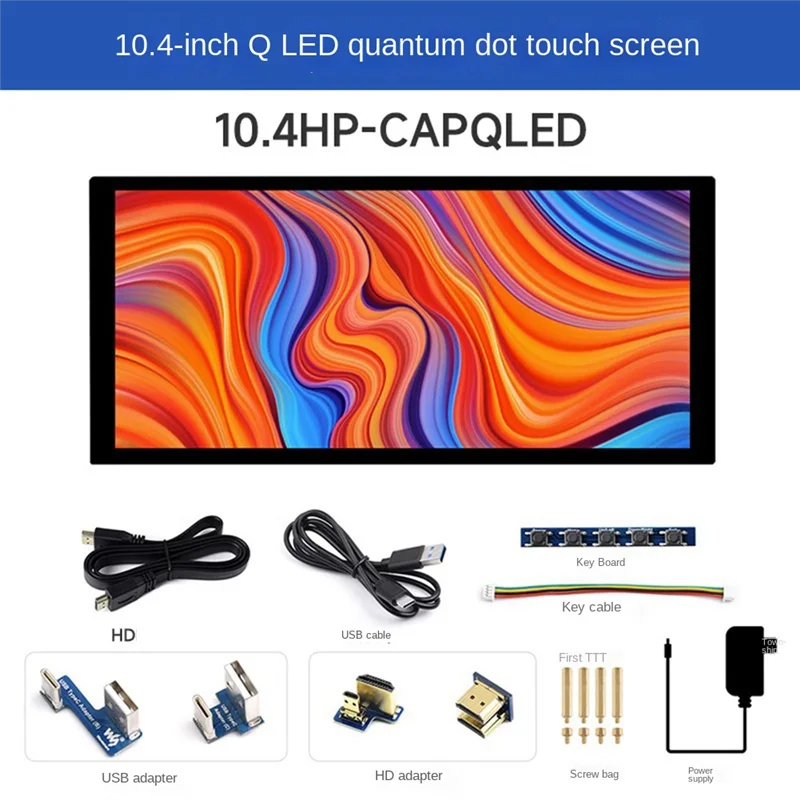 10 4-дюймовый QLED компьютерный монитор с сенсорным экраном 1600X720 IPS емкостный