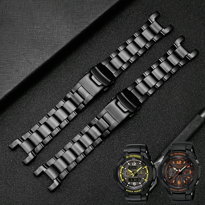 Солидный стальной насеченный браслет для часов CASIO G-Shock серии GW-3000 / 3500, 2000 G-1000 для мужчин.