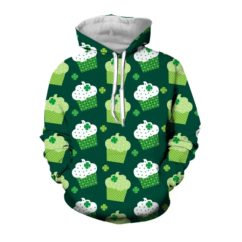 Модные простые толстовки с Рисунком Клевера 3D принтом в Ирландском национальном