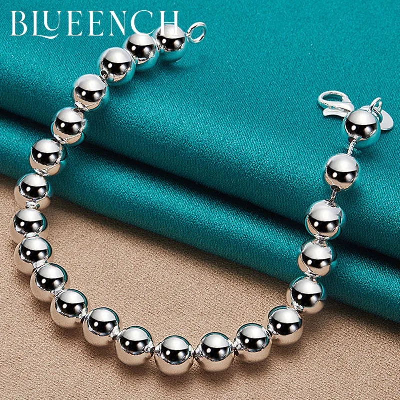 

Blueench 925 sterling silver bead ins basic bracelet suitable for couples and girlfriends to wear jewelry