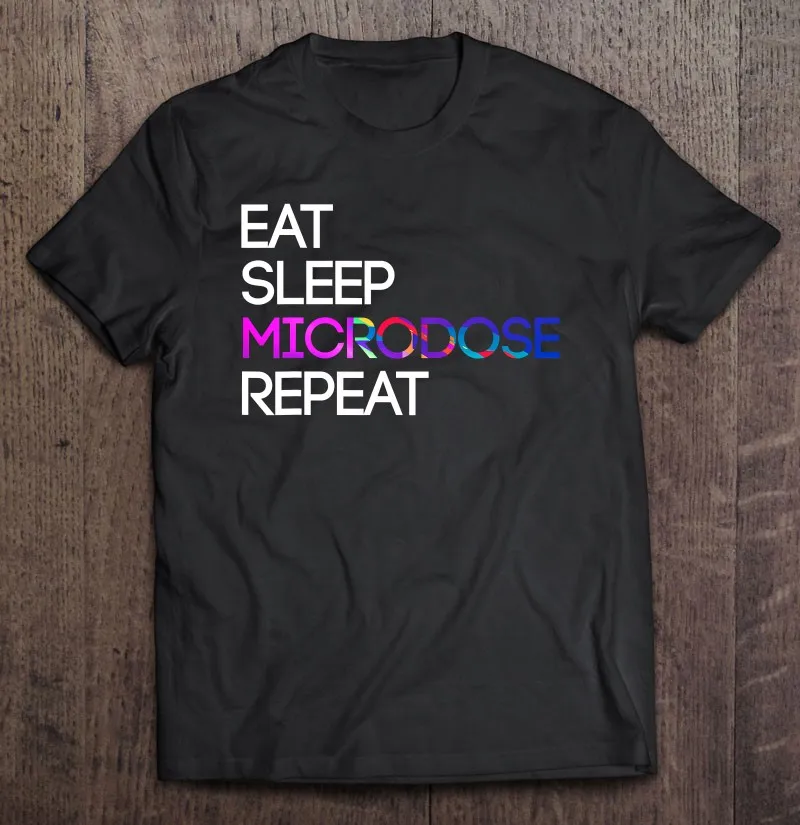 

Футболка мужская оверсайз с принтом «Eat Sleep» и надписью «Micro dose»