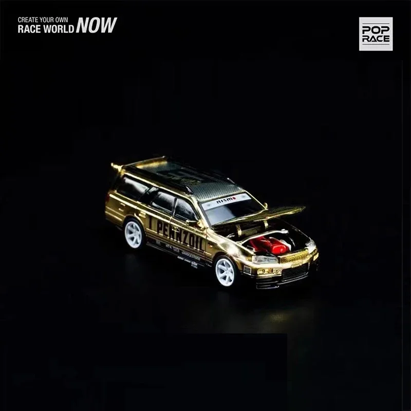 POPRACE 1:64 модель автомобиля Stagea литье под давлением-коллекция золотого хрома