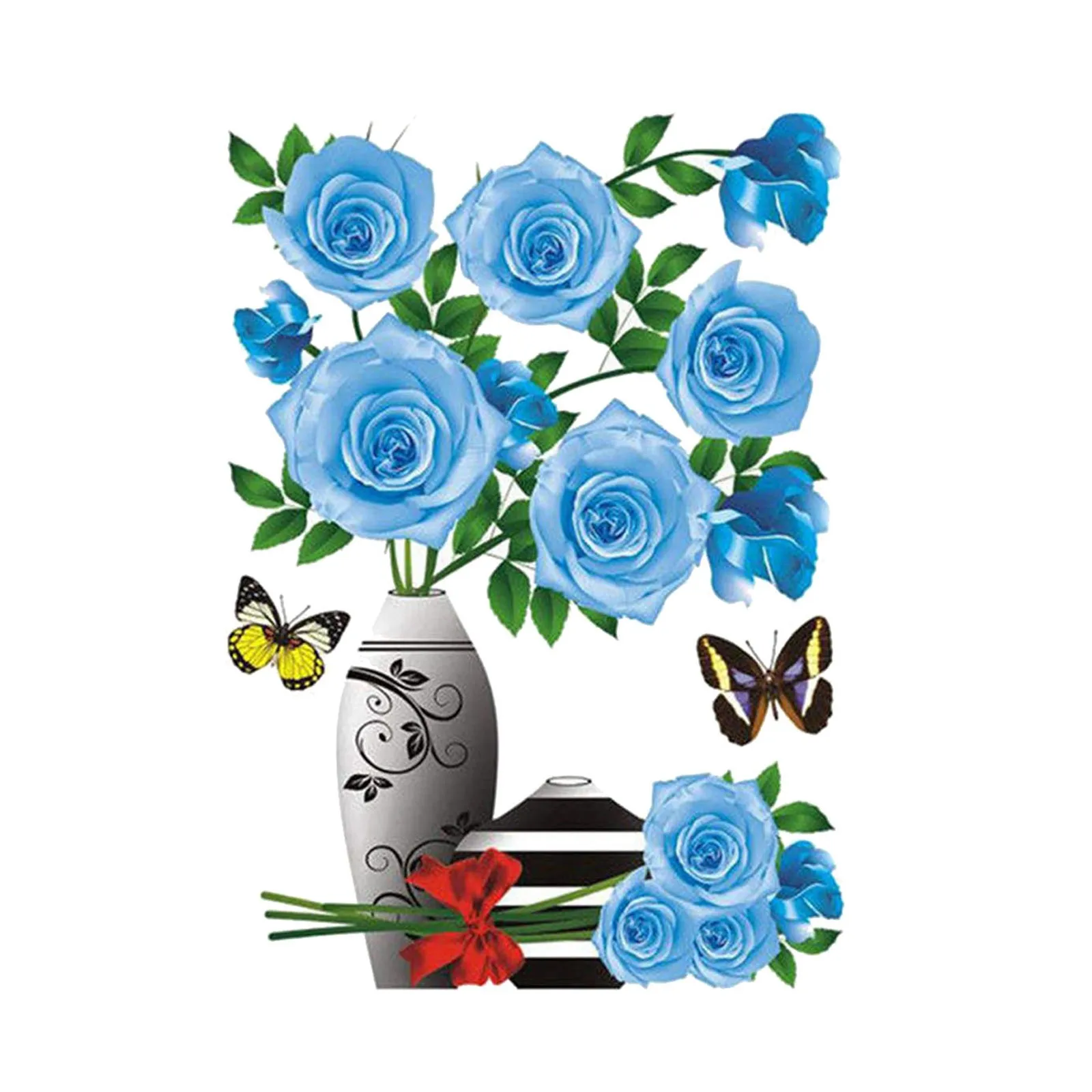 

12 styles 3D Floral Wall Sticker Simulation Plant Vase Waterproof Fridge Decal Bedroom Living Room Background Wall Decor Sticker