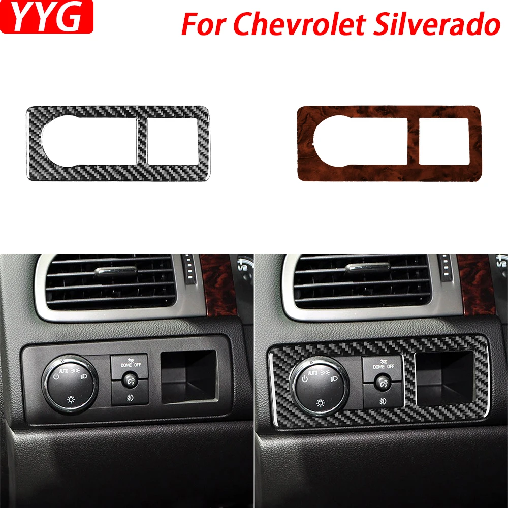 Панель переключателя фар из углеродного волокна для Chevrolet Silverado Tahoe GMC avalltz Sierra SLT