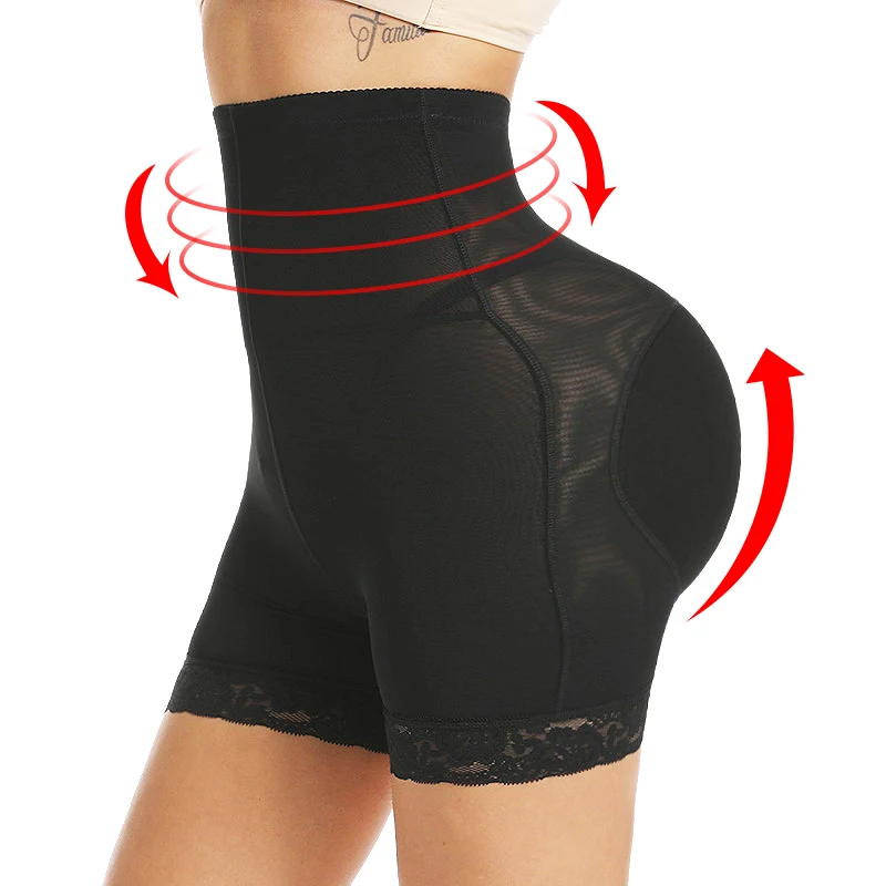 

New Women High Waist Lace Butt Lifter Body Shaper Tummy Control Panties Boyshort Pad Shorts Hip Enhancer Shapewear Wholesale