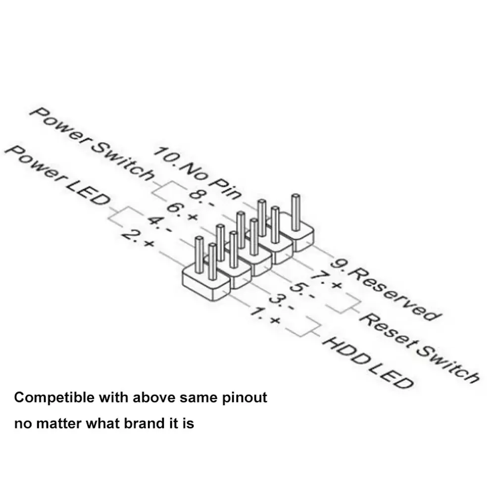 Кабель-удлинитель Angitu MB 9Pin F_PANEL Splitter Switch Jumper, черно-белый, 9-контактный, 2xMale-Female, для компьютера, с контролем включениявыключения питания (art.: 3920dadcc4fab) - 3920dadcc4fab