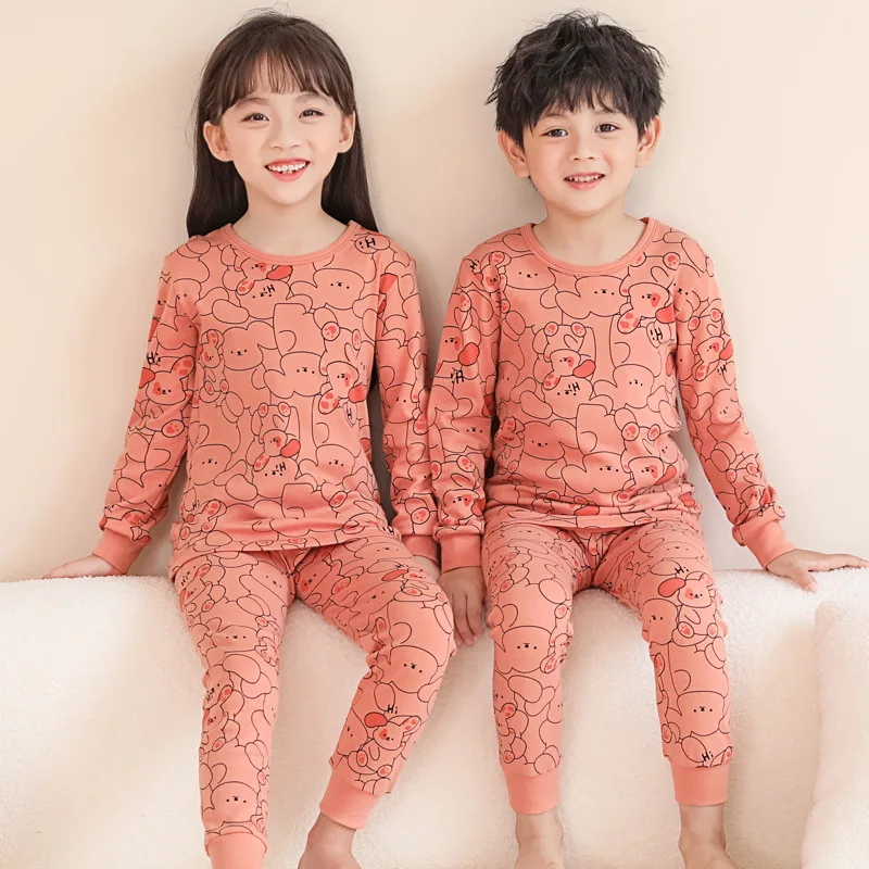 

Girl Boy Bear Pajamas Sets Cotton Child Pajamas Toddler Winter Long Sleeves Baby Nightwear Pyjamas Kids Cartoon Homewear Clothes