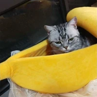 pet bed winter warm closed cat dog litter kennel banana shape cat nest dog bed puppy kitten cage bed house blanket pet supplies