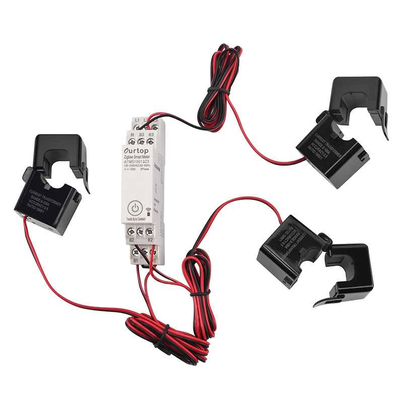 

Трехфазный счетчик энергии Zigbee, 100-240 В, мобильное приложение, дистанционное управление, бытовой многофункциональный счетчик энергии на рейке