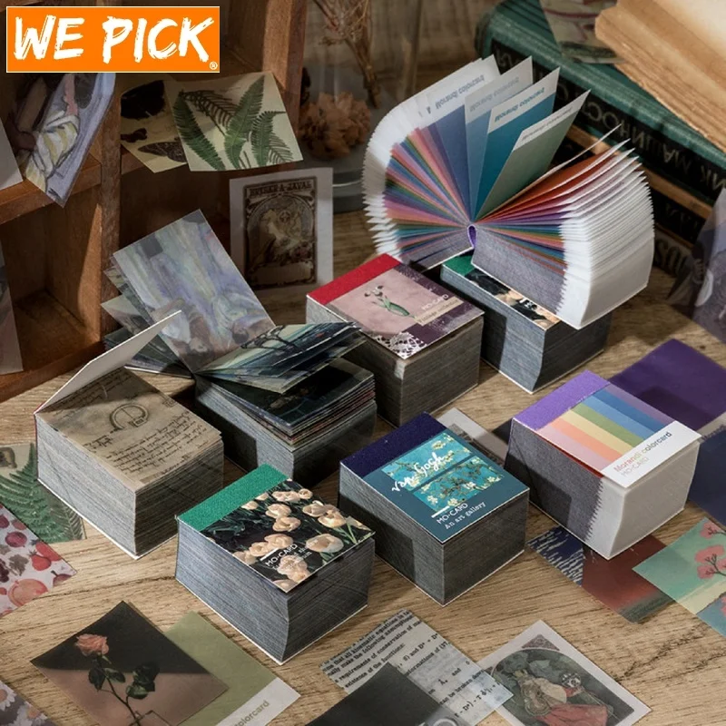 

Warm 366pcs Of Van Gogh Color Multi-Style Plant Kraft Paper Diary Stickers Aesthetics Bullet Journal Art Supplies Material Paper