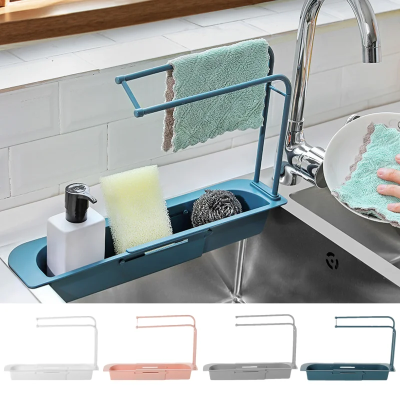 

Dish Drainer Sponge Rack Rag Steel Wool Soap Storage Organizer Kitchen Accessories Towel Holder Bathroom Hanging Drying Shelves