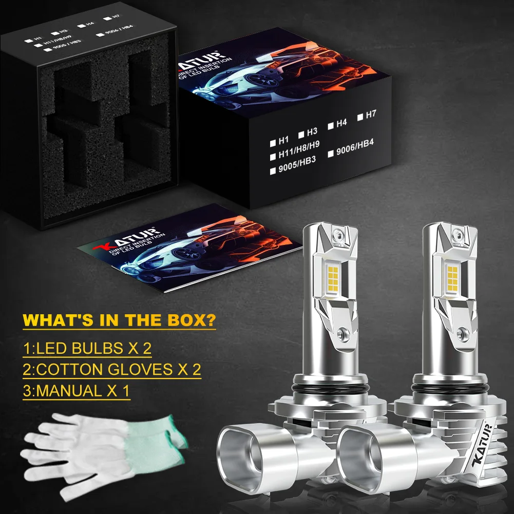 Katur 2x 9006/HB4 светодиодные Автомобильные фары небольшого размера противотуманные