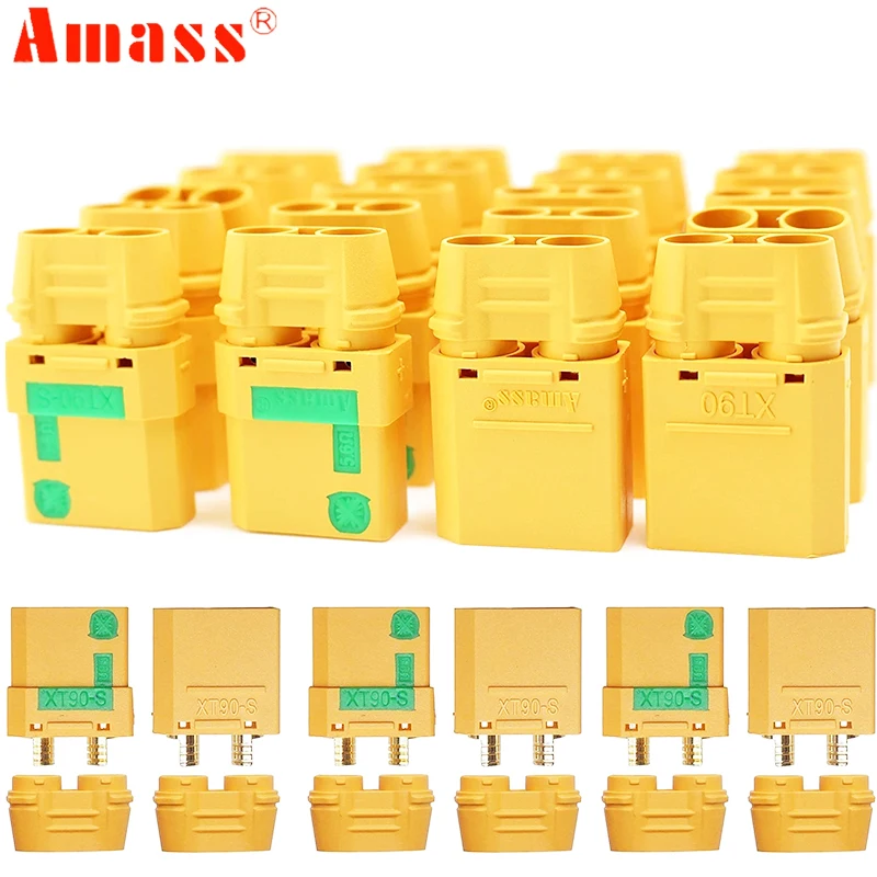 

5Pairs Amass XT90S XT90-S XT90 Connectors Anti-Spark Male Female Connector for RC Motor FPV Drone Lipo Battery ESC Charger Lead