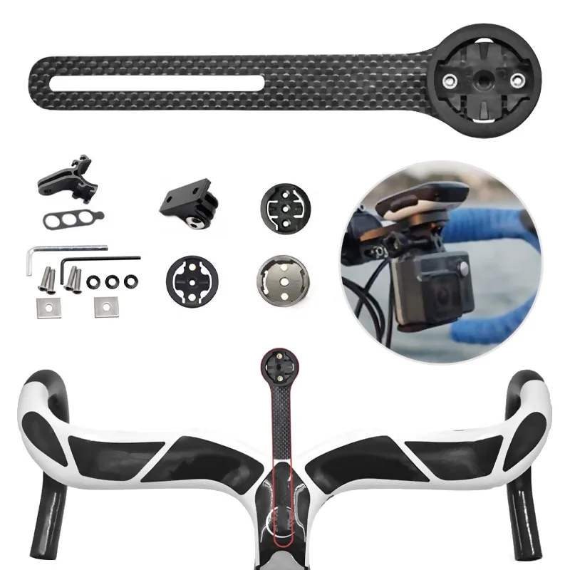 

Carbon Fiber Bicycle Road Bike Cycling Computer Mount Holder For Garmin Cateye Bryton Gopro Flashlight Holder One Handlebar