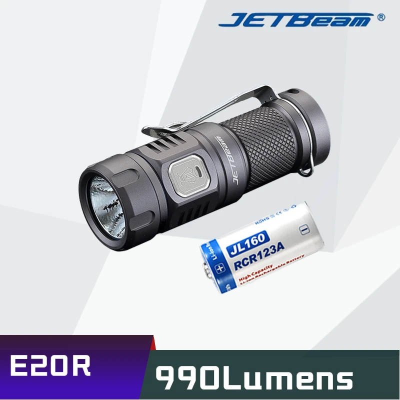 

JETBeam E20R Rechargeable LED Flashlight Highlight 990Lumens SST40 N4 BC Led With Battery Protable Lantern For Outdoor Lighting