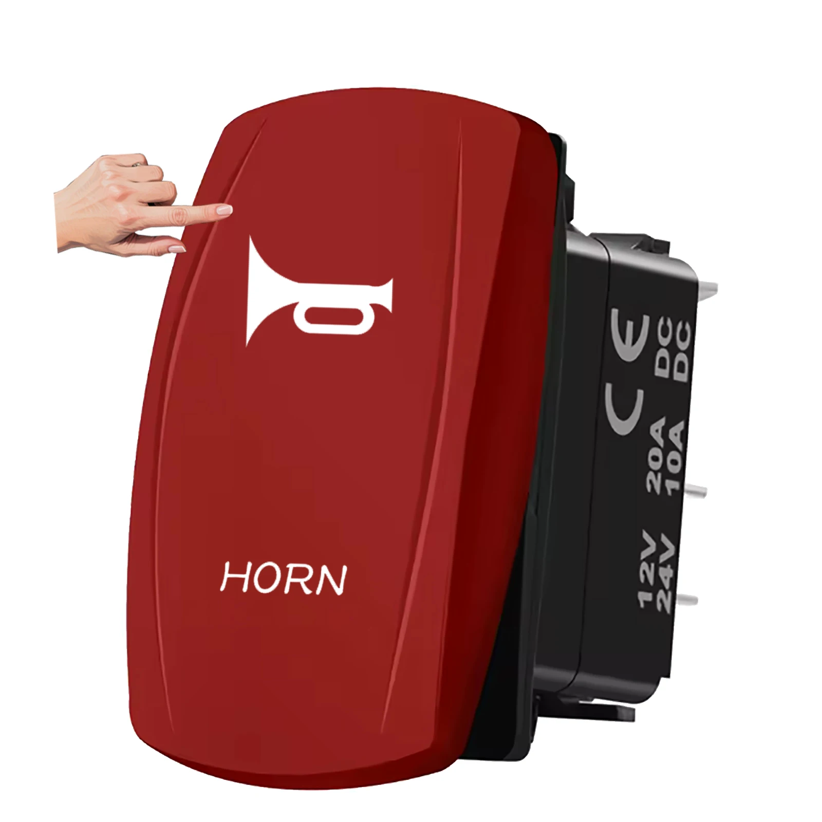 

12 В 20 А SPST мгновенное включение и выключение звукового сигнала, красная светодиодная кулисная кнопка, водонепроницаемая для Polaris RZR Can-Am UTV, тележка для гольфа, грузовика, лодки, автофургона