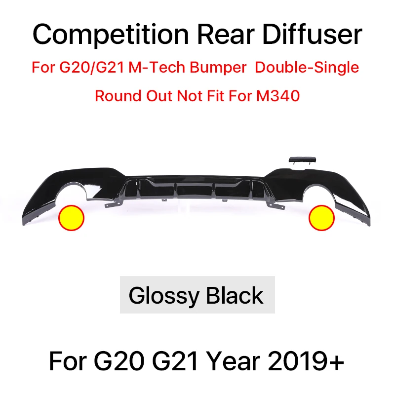 

Диффузор заднего бампера для BMW 3 серии G20 G21 M Tech Body Kit MP Диффузор для соревнований M340i 325i 2019 2020 2021 2022 2023
