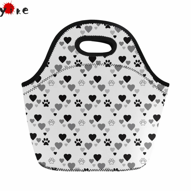 

Yikeluo Kawaii Food Lunch Bag Preservation And Lnsulation Lunch Box Women's Love Animal Foot Print Picnic Zoo Dinner Handbag