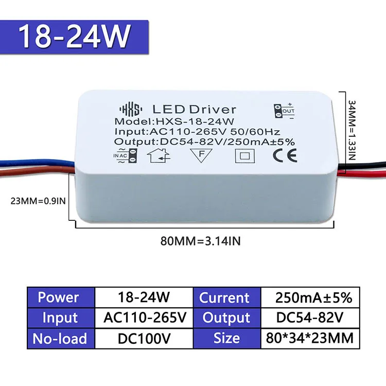 

warm and happy Светодиодный драйвер 2-24Вт AC110-265V
