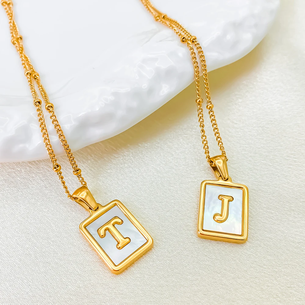 eManco модные ювелирные изделия белый прямоугольный корпус A-Z кулон с большим