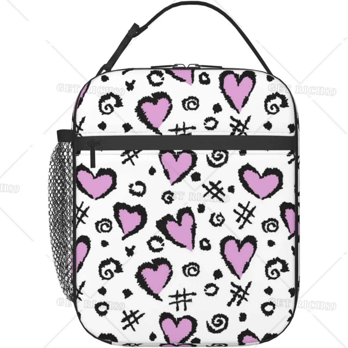 Сумка для ланча с абстрактным изображением сердца женщин и мужчин переносной