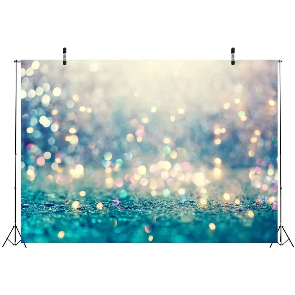 

Blue Sequin Glitter Colorful Spots Glitter Dots Halos for Photography Girl Birthday Party Baby Shower Decor Banner Photo Booth